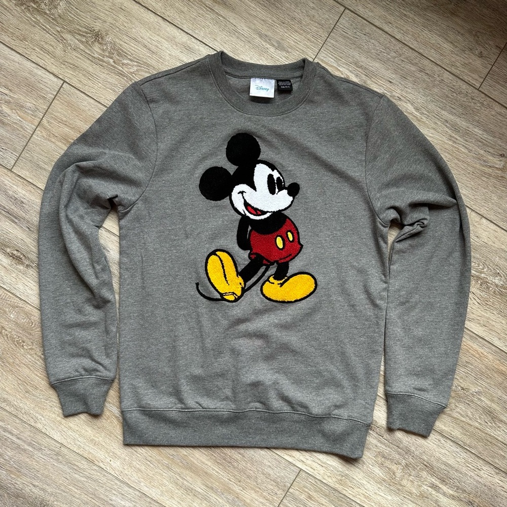 Disney Mickey Mouse Grey Crewneck Sweatshirt Small